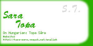 sara topa business card